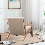 Mid-Century Upholstered Wood-Frame Accent Chair