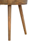 Round Mango Wood Nightstand