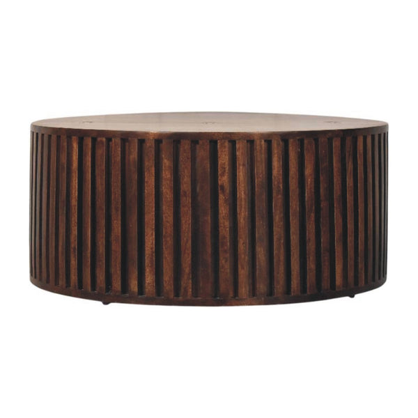 Slatted Round Mango Wood Coffee Table