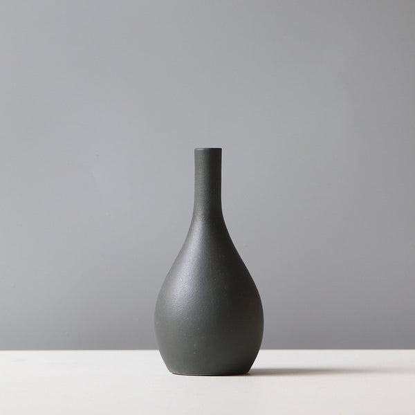 Matte Ceramic Sculptural Vase — alternate angle showing glaze variation and silhouette