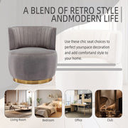 Channel-Tufted Velvet Swivel Chair