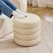 Boucle-Texture Round Storage Ottoman – ottoman (view 6) | Roost & Roam