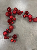 Red Mixed Ball Cluster Garland, 6 ft