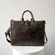 Full-Grain Leather Laptop Briefcase