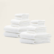 Waffle-Weave Cotton Bath Towel Set