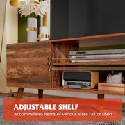 Mid-Century Wood-Grain TV Stand