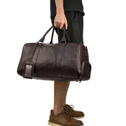 Pebbled Leather Weekender Duffel Bag