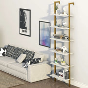 Marble-Print Six-Tier Ladder Bookcase – book case (view 7) | Roost & Roam