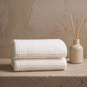 Waffle-Weave Cotton Bath Towel Set