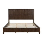 Reeded Wood Platform Bed Frame