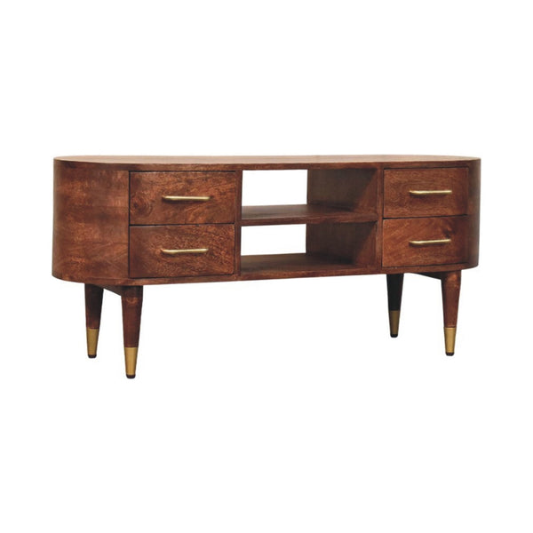 Curved Mango Wood Media Console