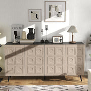 Oak-Finish Mid-Century Sideboard Buffet