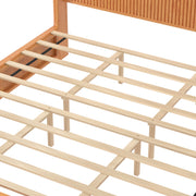 Reeded Wood Platform Bed Frame King
