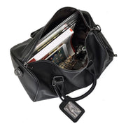 Pebbled Leather Weekender Duffel Bag