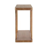 Walnut Finish Console Table with Bottom Shelf, 50 in