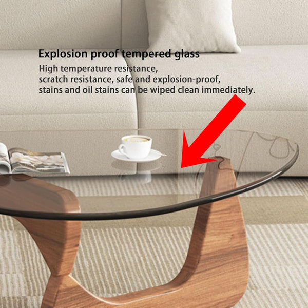 Oval Glass Top Coffee Table