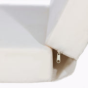 Slatted Acacia Wood Outdoor Chaise Lounger — close-up of label and production detail