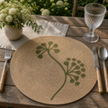 Floral Embroidered Seagrass Placemat Set