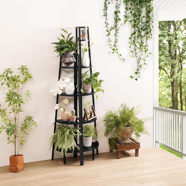 Matte Black Metal Corner Bookcase – book case (view 2) | Roost & Roam