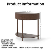 Half-Moon Fluted Console Table with Drawers