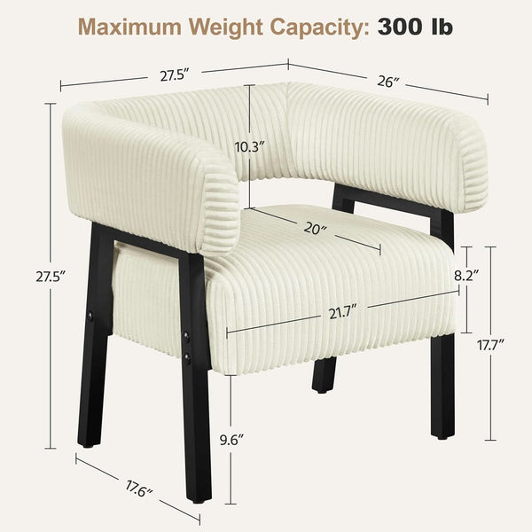 Corduroy Barrel Accent Chair – chair (view 2) | Roost & Roam