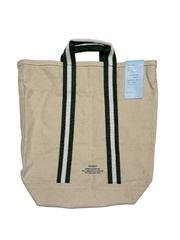 Recycled Canvas Striped Belt-Handle Tote