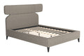 Olive Brown Upholstered Queen Bed Frame