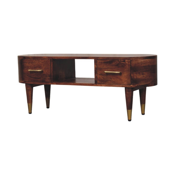 Curved Mango Wood Media Console