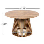 Acacia Wood Rope-Weave Outdoor Dining Set