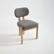 Bouclé Upholstered Wood Dining Chairs Set of 2