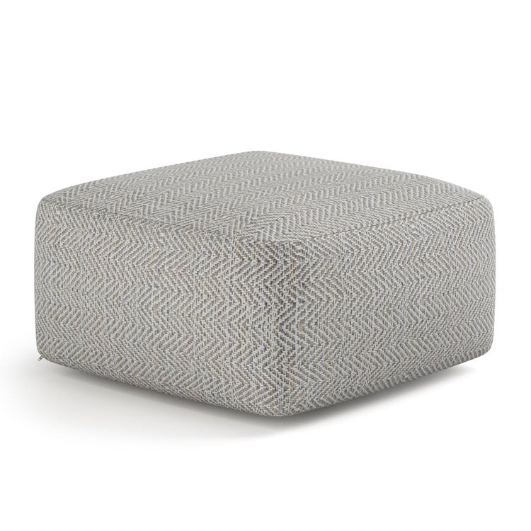 Herringbone Cotton Square Pouf