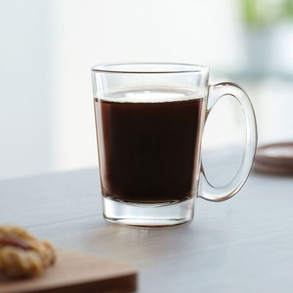 Clear Glass Handled Coffee Mug
