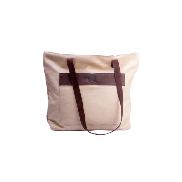 Canvas and Leather Tote Bag