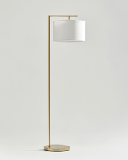 Metal Arm Drum Shade Floor Lamp