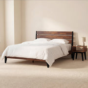 Solid Wood Platform Bed Frame and Nightstand Set
