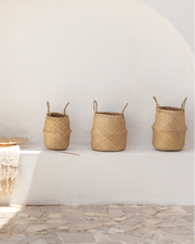 Chevron Seagrass Storage Basket