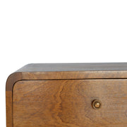 Curved Chestnut Wall-Mounted Nightstand