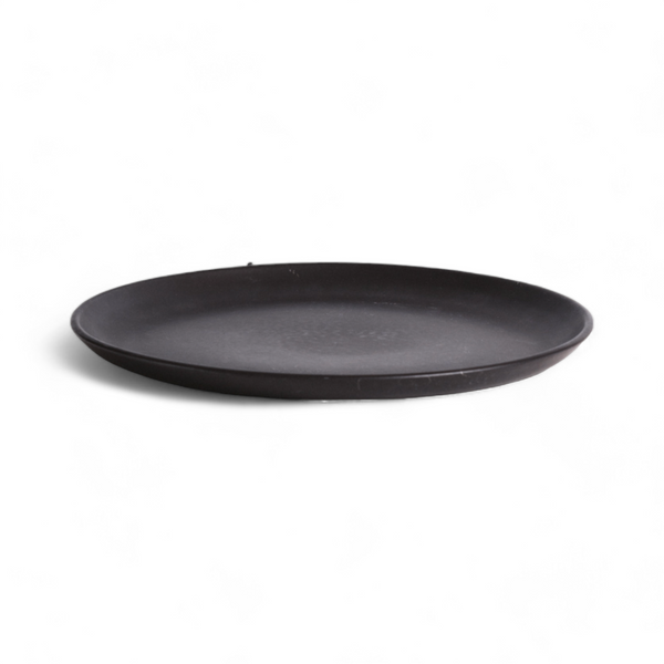 Matte Black Stoneware Dinner Plate Set