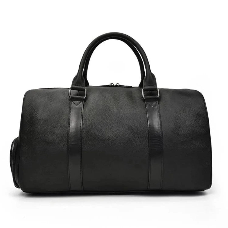 Pebbled Leather Weekender Duffel Bag