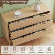 Fluted Oak-Finish Six-Drawer Dresser – chest (view 4) | Roost & Roam