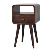 Curved Mango Wood Mini Nightstand