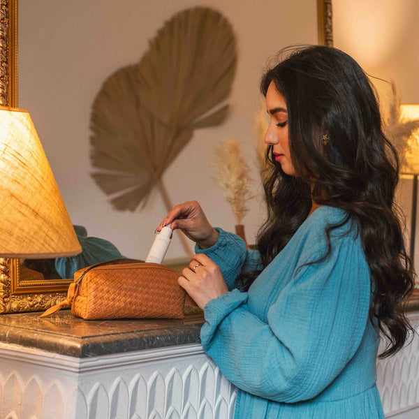 Hand-Woven Leather Toiletry Bag