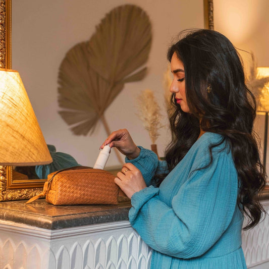 Hand-Woven Leather Toiletry Bag