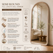 Arched Mango Wood Full-Length Mirror