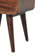 Curved Mango Wood Two-Drawer Nightstand