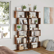 S-Curve Wood-Grain Bookcase Six Tier – book case (view 5) | Roost & Roam