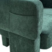 Chenille Three-Leg Accent Chair — packaging and unboxing view