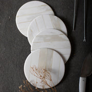 Hand-Shaped Bone Inlay Coaster Set