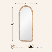 Arched Mango Wood Full-Length Mirror