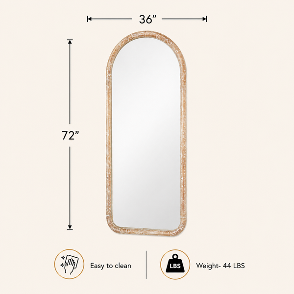 Arched Mango Wood Full-Length Mirror